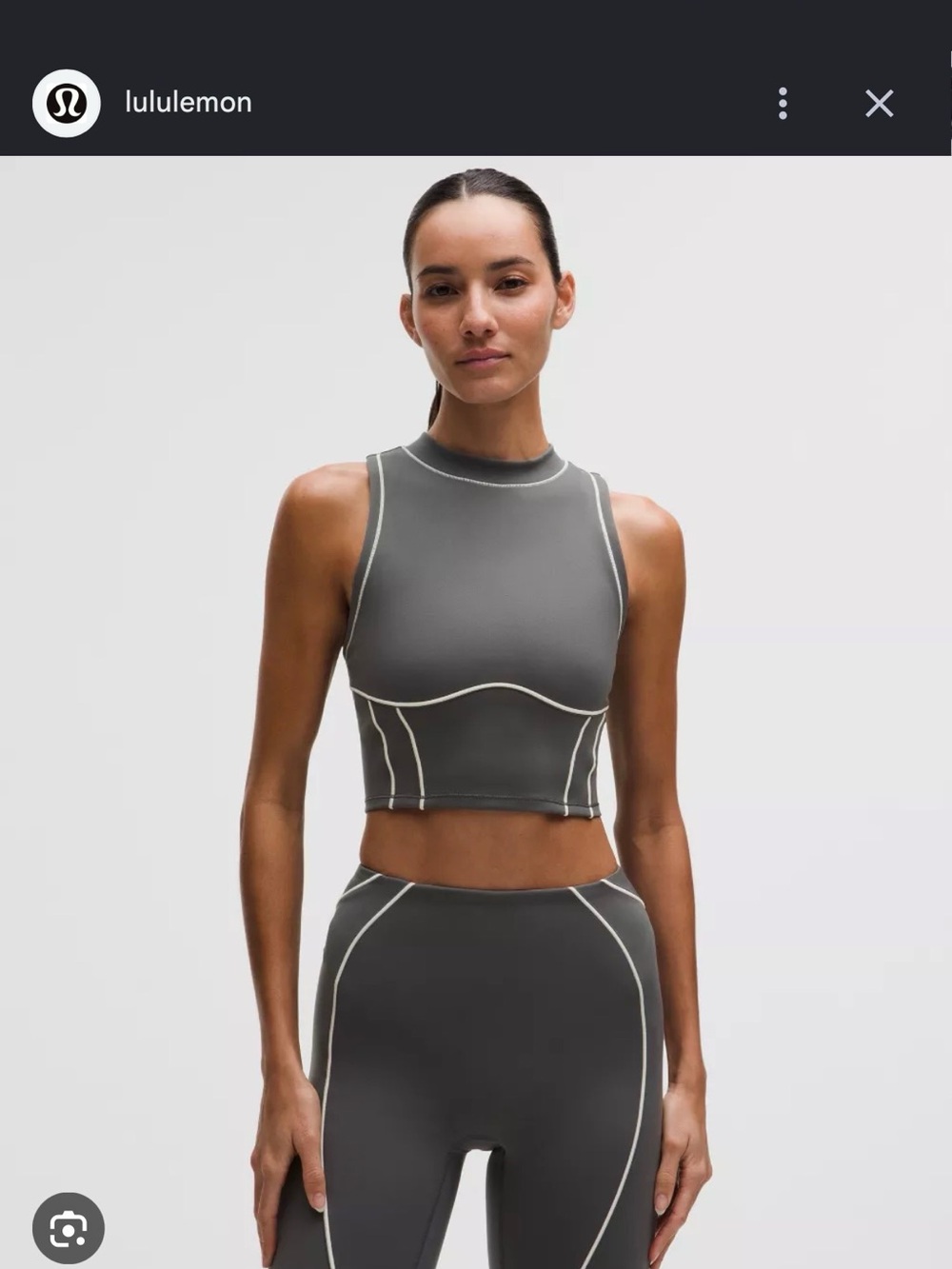 Lululemon Ultralu Contour Women's Gray High-Neck Crop Top